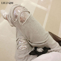 Harlan Pants Stretch Sequins Casual Pants Female