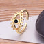 Bohemian Lucky Turkish Evil Eye Rhinestone Open Ring