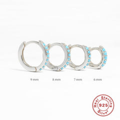 Aide 925 Sterling Silver Clear Zircon Circle Round Stud Earrings For Women Party Wedding Ear Bone Buckle Charm Earring Jewelry