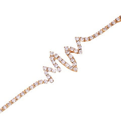 Rhinestone ECG Lightning Anklet