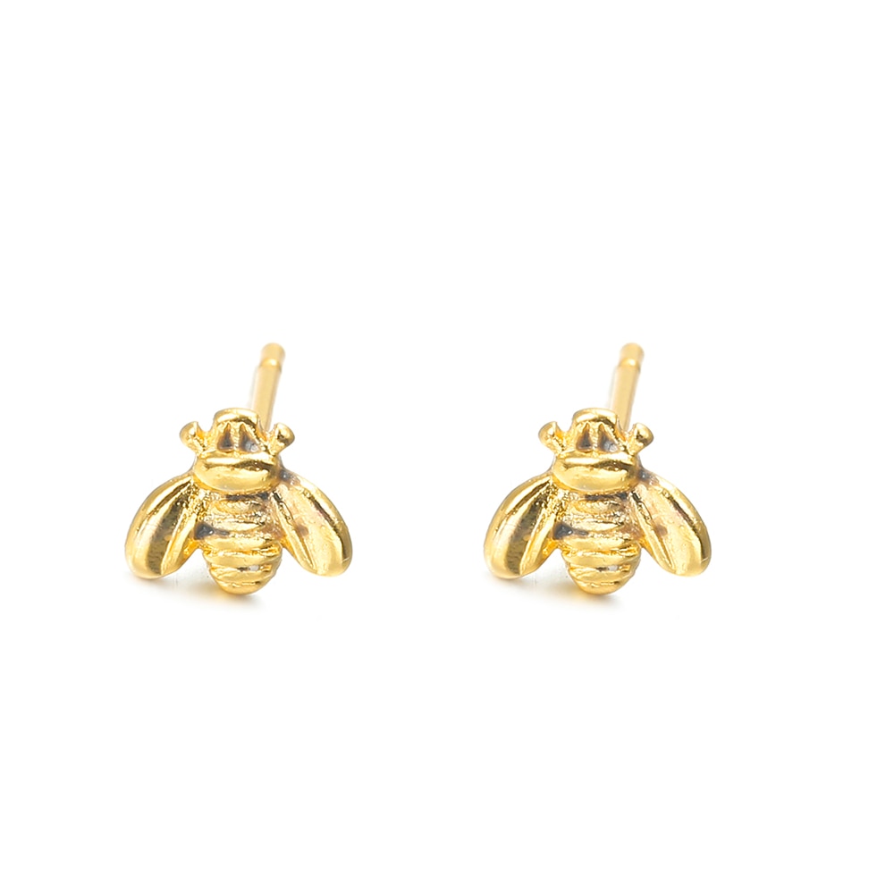 Rose Gold/Silver Plated Honey Bee Earrings Stud