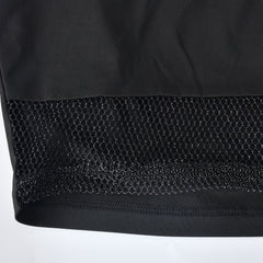 ANJAMANOR Black Mesh Two Piece Set Crop Top and Pants Club Wear Stage See Through Outfits for Women Matching Sets D82-CA23