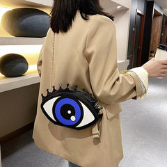 Women Small Shoulder Bag Eye Shape Fashion PU Leather Chain Bags Mini Shoulder Bag Ladies Crossbody Messenger Bag purse