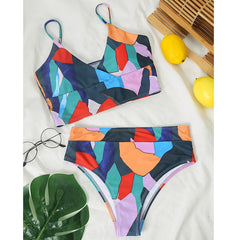 Multicolor sexy bikini set Bandeau high waist