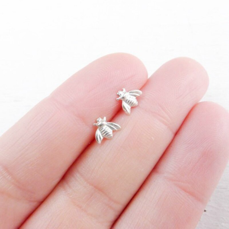 Rose Gold/Silver Plated Honey Bee Earrings Stud