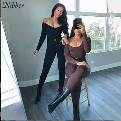 Bodycon Casual Long Sleeve/Sleeveless Jumpsuit