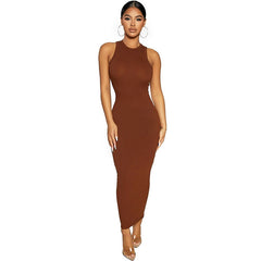 Long Dress Round Neck Tight Dress