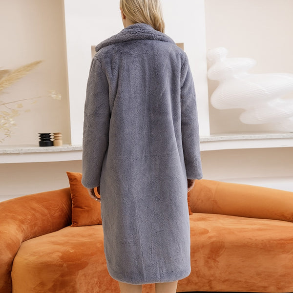 Aurelia Longline Faux-Fur Belted Coat One-piece