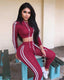 Sapphira Side-Stripe Cropped Hoodie & Joggers Two-piece