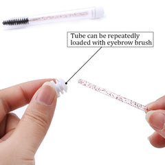 Diamond-Crystal Eyebrow Brush With Tube Reusable