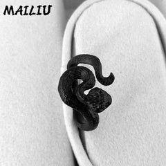 Rattlesnake Ring Vintage Silver Plated Snake Ring Motorcycle Party Punk Domineering Ring Women Men Ring Cool Hip Hop Jewelry