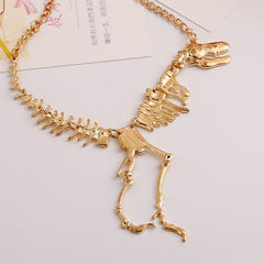 Dinosaur Vintage Necklace Short Collar Fashion Costume Jewelry for Women Teens