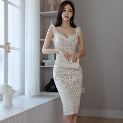 Han Queen Elegant Sexy Lace Pencil Bodycon Dress