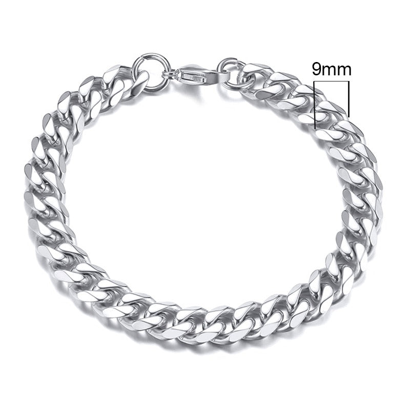 Rocco Chunky Stainless Steel Cuban Bracelet Collection