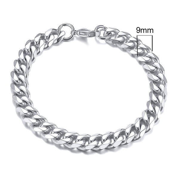 Rocco Chunky Stainless Steel Cuban Bracelet Collection