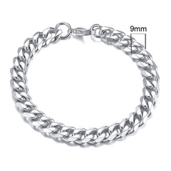 Vnox 3-11mm Chunky Miami Curb Chain Bracelet for Men, Stainless Steel Cuban Link Chain Wristband Classic Punk Heavy Male Jewelry