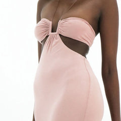 Sexy Party Dress Women Summer Corset Dress Wrap Chest Hollow Out Backless Halter Backless Beach Dresses Maxi Long Vestidos