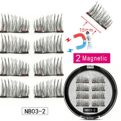 8Pcs Magnetic Eyelashes With 2 magnetic lashes 3D False Natural For Mink Eye lashes Extension Long faux cils magnetique