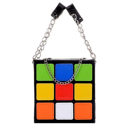 Chic Cubic Shape Box Women Handbags Designer Chains Totes Luxury Pu Leather Messenger Bag Ladies Personality Small Purses 2020 Secondary image