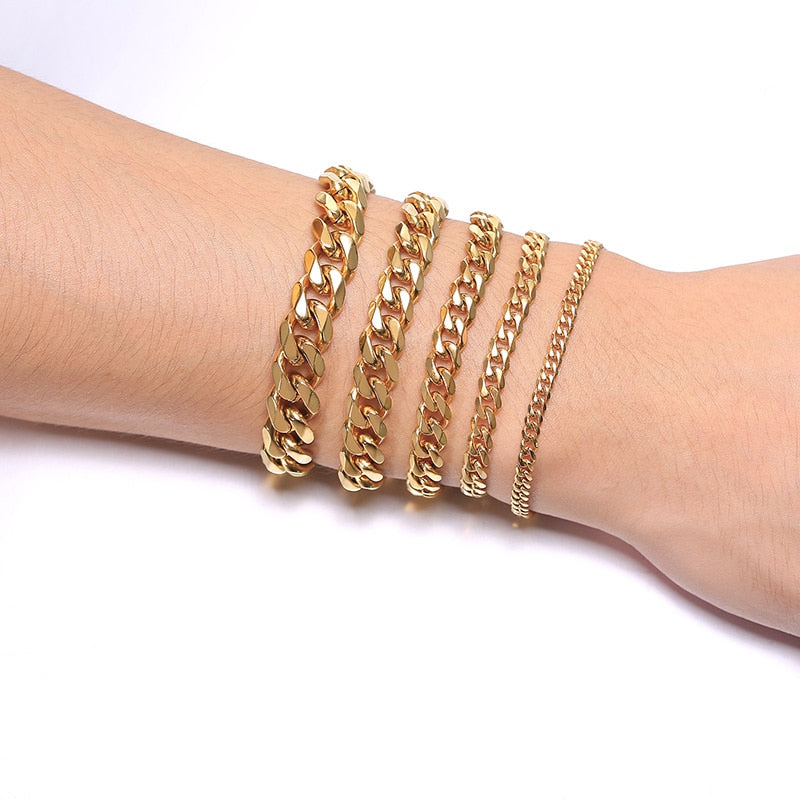 Rocco Chunky Stainless Steel Cuban Bracelet Collection