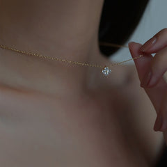French Cute Four-Leaf Flower Pendant Necklaces