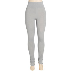 Legging Solid Ruched Stacked High Waist Casual Trousers Pants Jogging