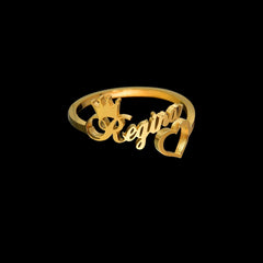 Atoztide Custom Names Rings Stainless Steel Adjustable Butterfly Open Size Wedding Letter Circle for Women Unique Jewelry Gifts