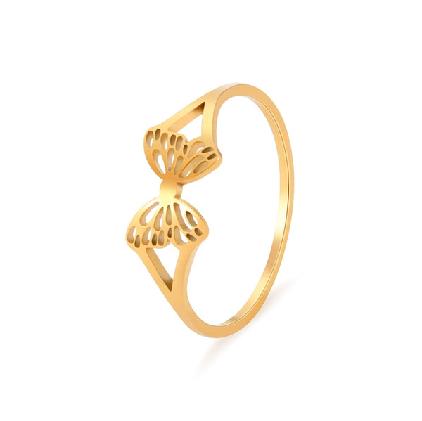 Mariposa Cutout Butterfly Stainless Steel Ring