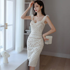 Han Queen Elegant Sexy Lace Pencil Bodycon Dress