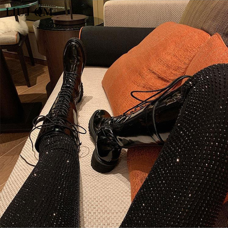 Rhinestone Trousers Women Pants