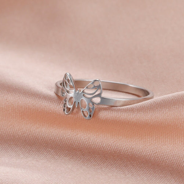 Mariposa Cutout Butterfly Stainless Steel Ring