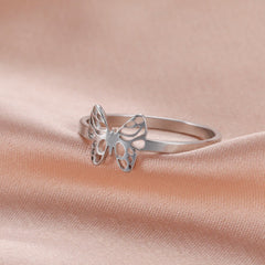 Skyrim Stainless Steel Cutout Butterfly Rings Women Minimalist Ring Female Jewelry Party Birthday Wedding Gifts Wholesale 2023