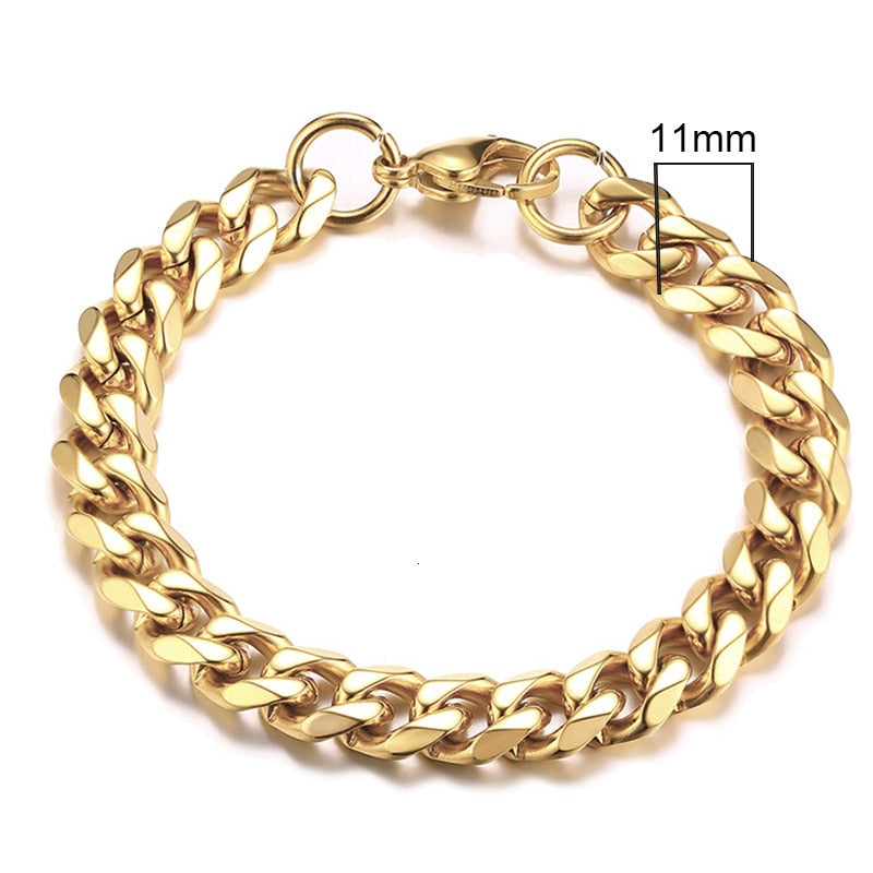Rocco Chunky Stainless Steel Cuban Bracelet Collection