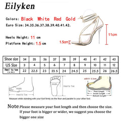 Eilyken Shoes Woman Sexy Elegant Ankle Strappy Party Shoes GoldenHigh Heels Wedding Shoes Open Toe Shoes Zapatos