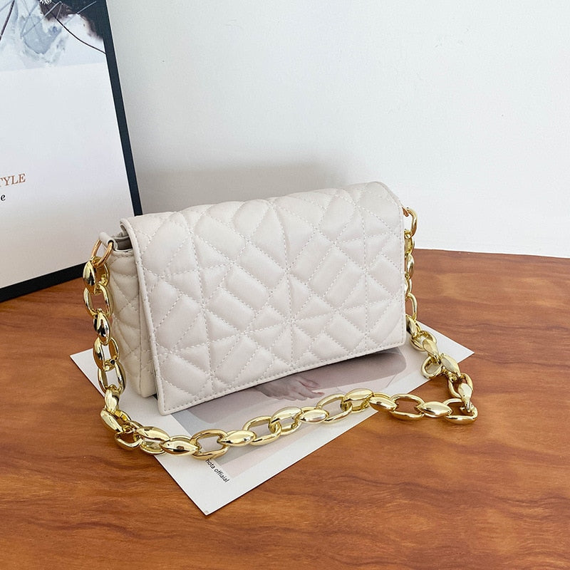 Claudette Plaid Chain Shoulder Bag