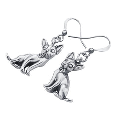 WEVENI Alloy Antique Gold Plated Sweet Chihuahua Dogs Earrings Drop Dangle Lovely Pets Animals Jewelry Charm Gift For Women Girl