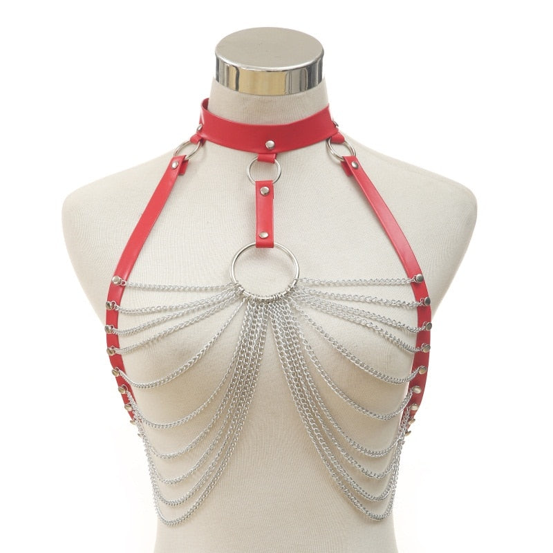 Morwenna Gothic Metal Body Harness One-piece