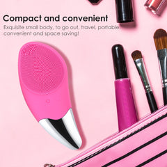 Mini Electric Cleansing Brush Silicone Sonic Face Cleaner Deep Pore Cleaning Skin Massager