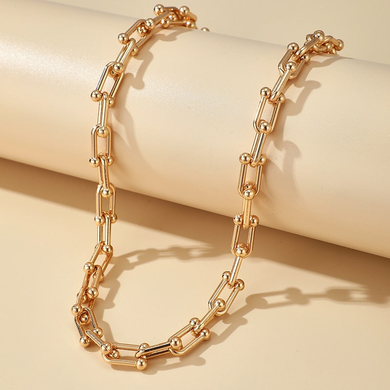 Heavy Metal Thick Clavicle Chain Choker Necklace