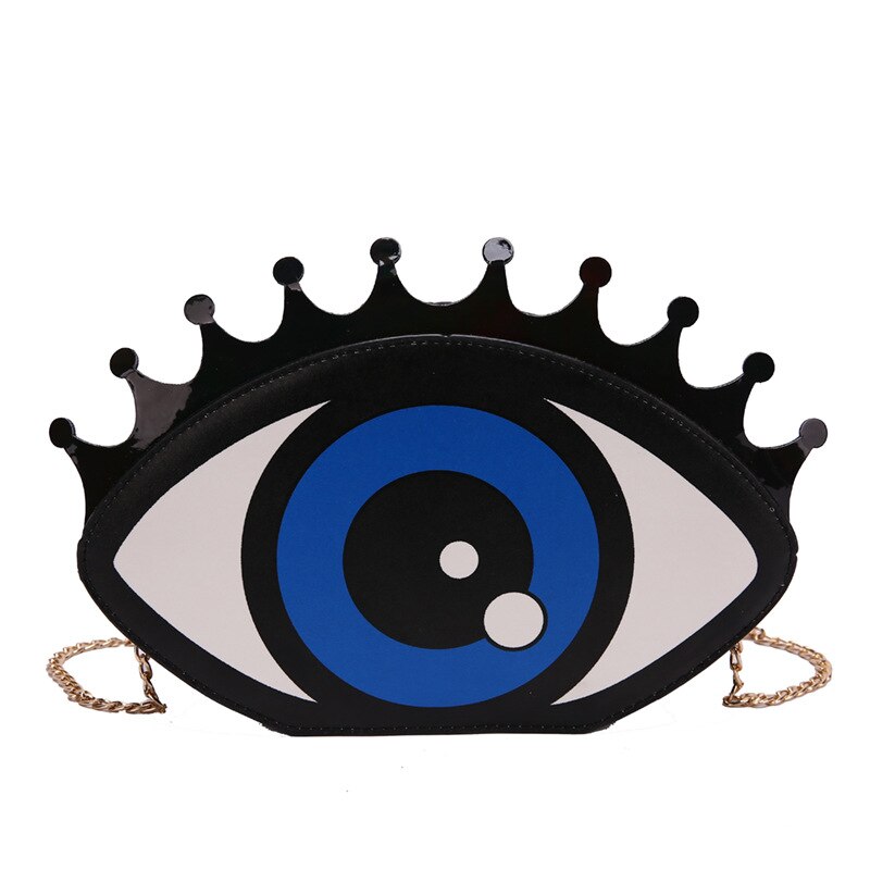 Women Small Shoulder Bag Eye Shape Fashion PU Leather Chain Bags Mini Shoulder Bag Ladies Crossbody Messenger Bag purse Secondary image