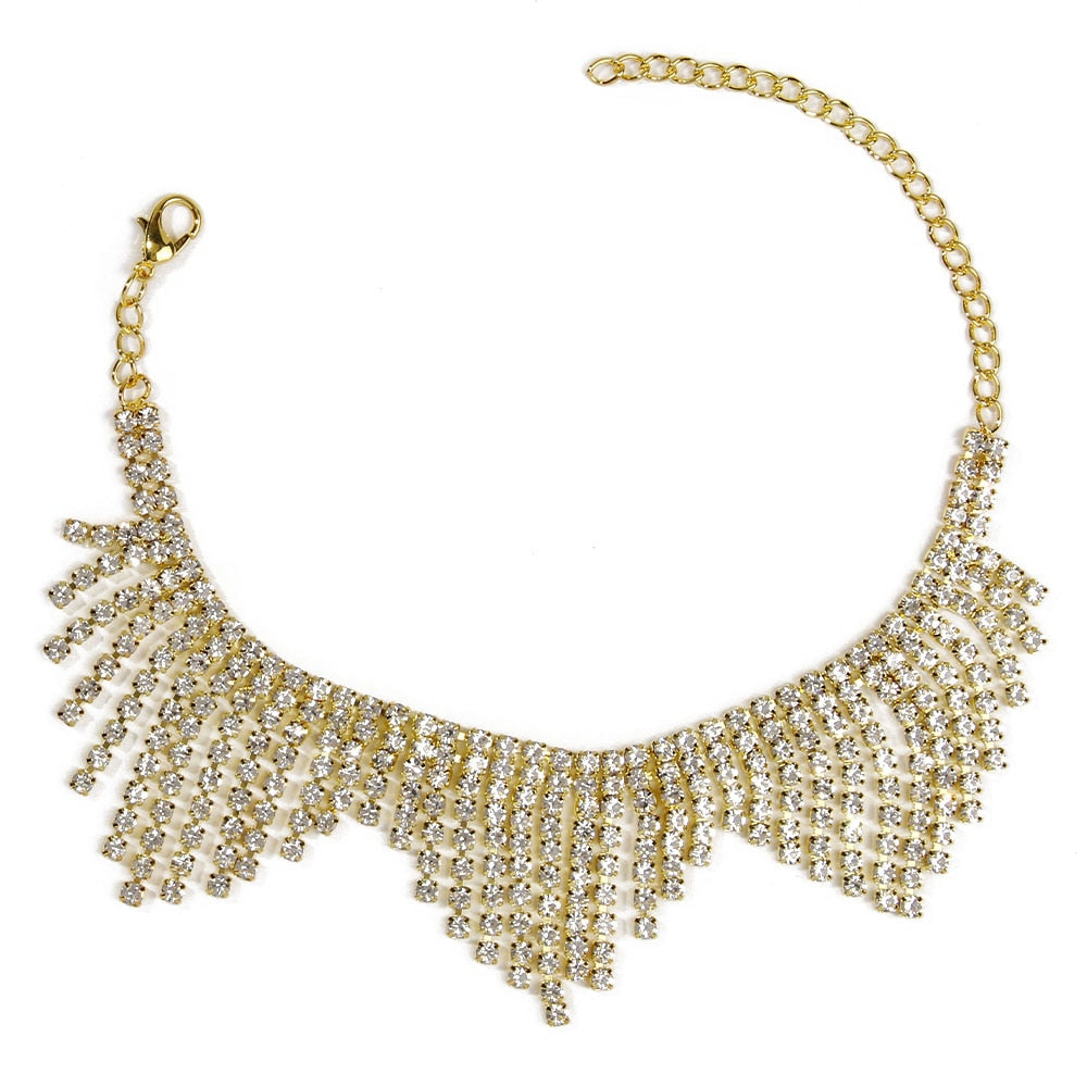 Full Rhinestone Tassel Adjustable Ankles Foot Chain