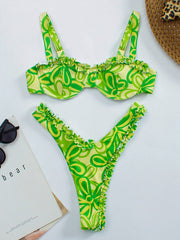 2022 New Sexy Ruffle Frill Bikini Underwire Push Up Swimwear Women Swimsuit Female Brazilian Bikini Set Bather Bathing Suit Swim