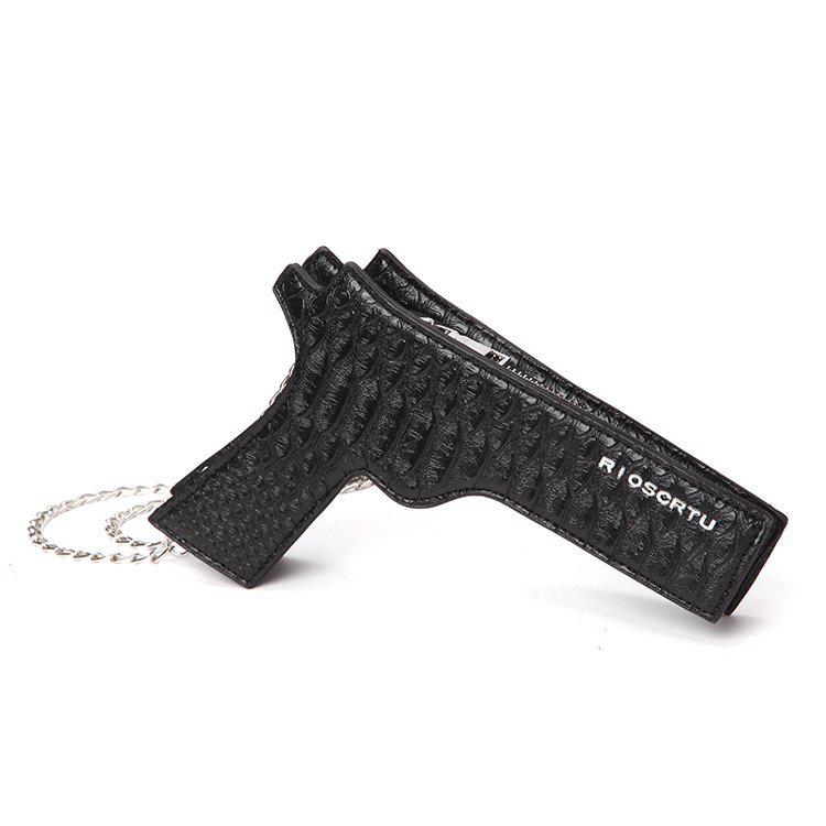 New Brand Designer Funny Pistol Messenger Bag Cool Personality Childlike Chain Shoulder Bag Small Bag Purse Female Secondary image