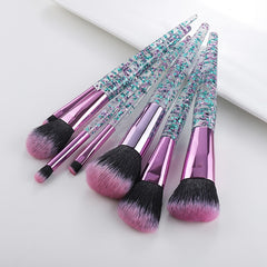 10 Pieces Glitter Makeup Brushes Set Crystal Handle Powder Brush Foundation Eyebrow Face Mascara Blush Eyeliner Kits