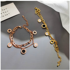Luxury Famous Stainless Steel Roman Numerals Charm Popular Bracelet