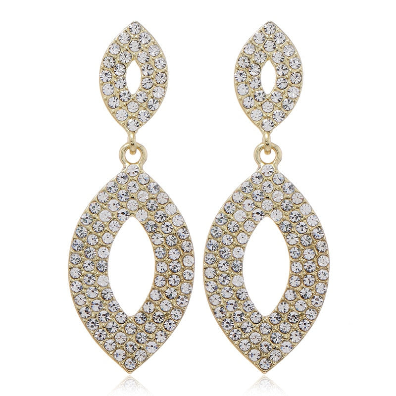 New Luxury Rhinestone Crystal Long Tassel Earrings for Women Bridal Drop Dangling Earrings Party Wedding Jewelry Gifts