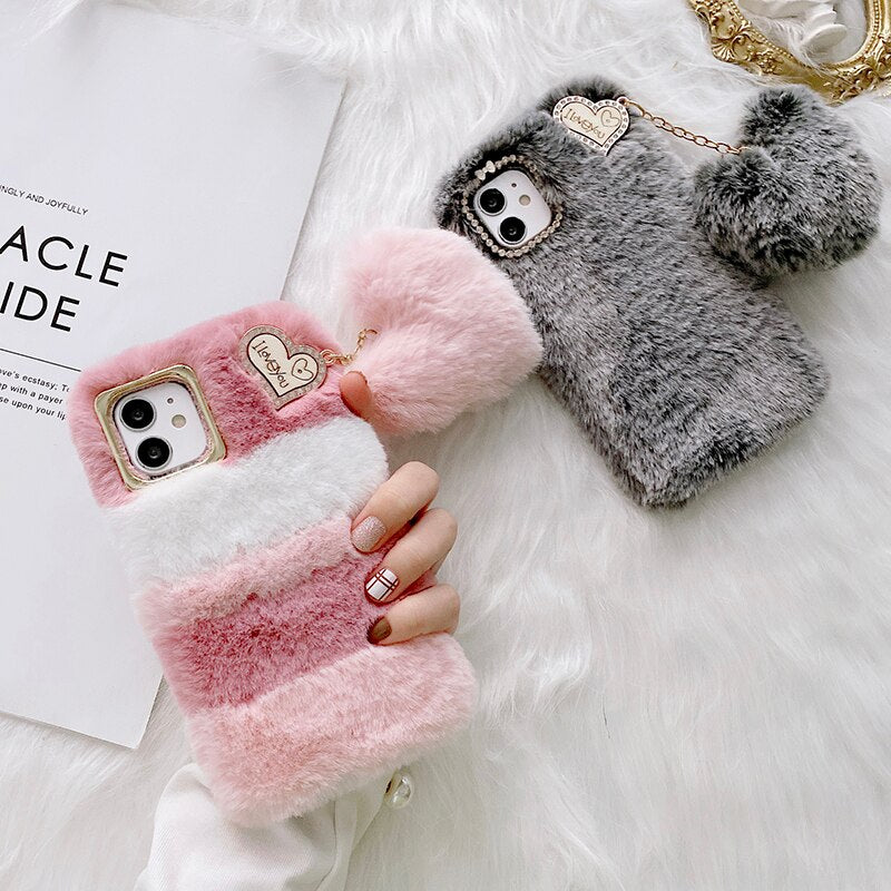 Amorette Plush Heart Pendant iPhone Case