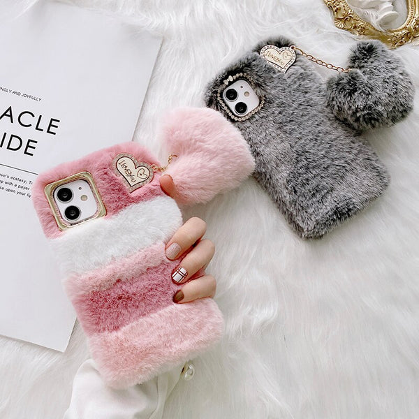 Amorette Plush Heart Pendant iPhone Case