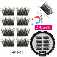 8Pcs Magnetic Eyelashes With 2 magnetic lashes 3D False Natural For Mink Eye lashes Extension Long faux cils magnetique