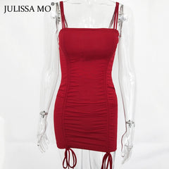 JULISSA MO Purple Sexy Summer Cami Straps mini Dress